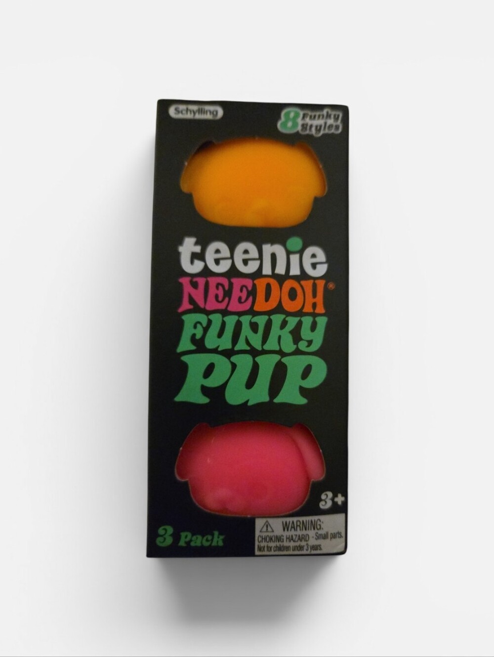 Teenie NeeDoh Funky Pup 3-Pack - Orange, Blue & Pink